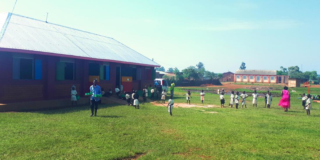Children playing outside Wandago ECD Centre