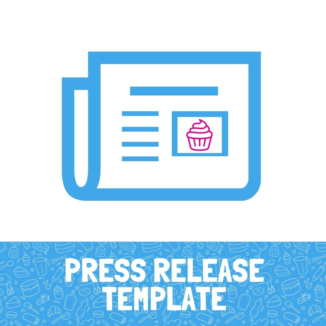 Newspaper outline words, press release template