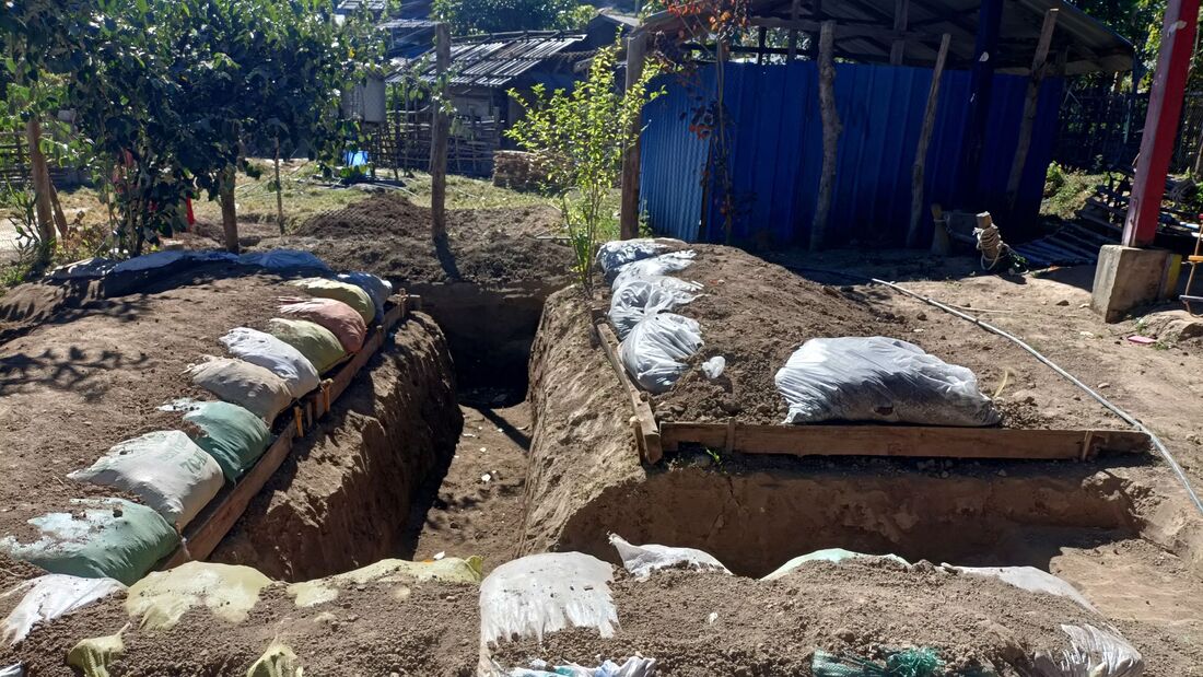 Air raid bunker at preschool centre in Kachin State Myanmar