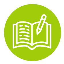 Green book and pencil icon