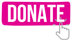 A pink button with the word, Donate written on it. You can click here to be taken to the Children on the Edge Donate page