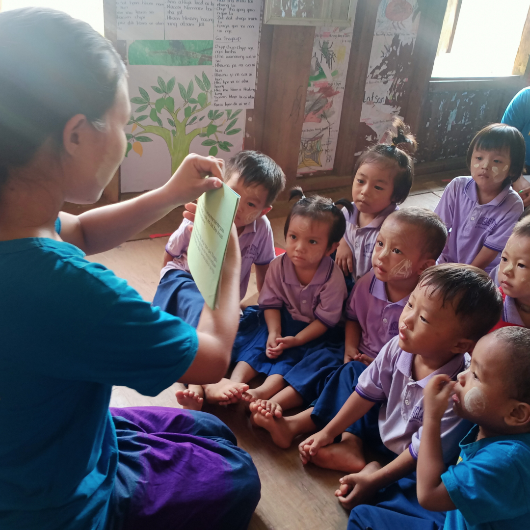 Children in a classroom in Kachin state myanmar