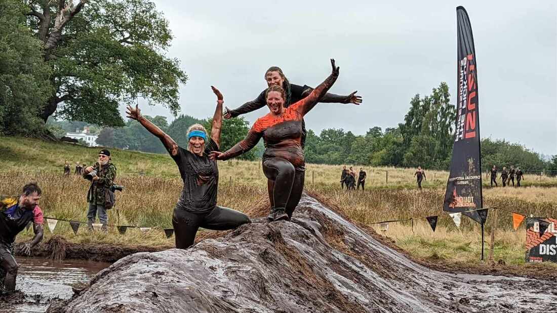 Kia and her friends taking part in tough mudder