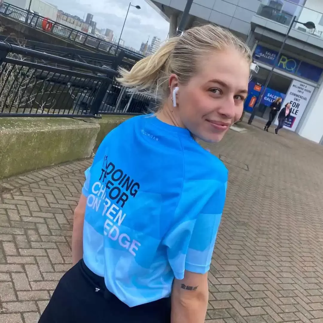 Lizzie on a training run for the London Marathon