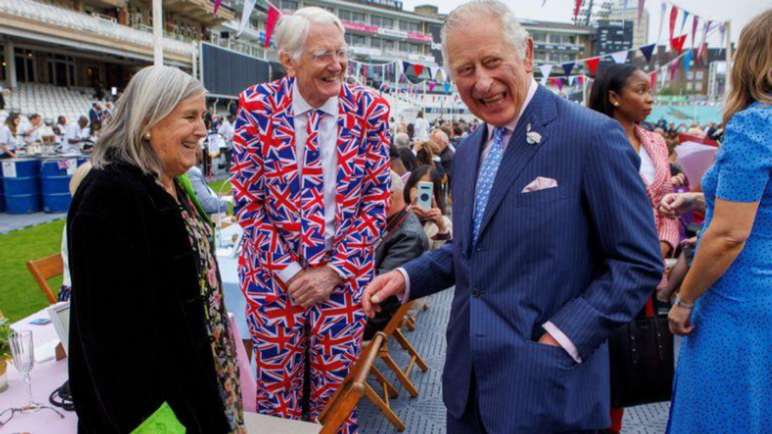 Major Mick and his wife Sally meeting Prince Charles during the Jubilee celebrations