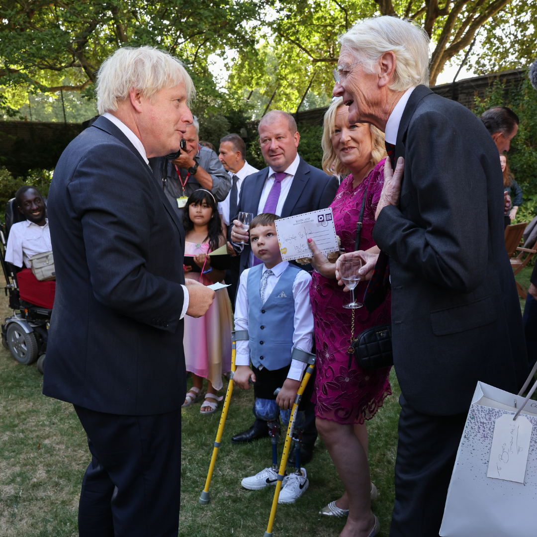 Major Mick meeting Boris Johnson after receiving his Points of Light award.