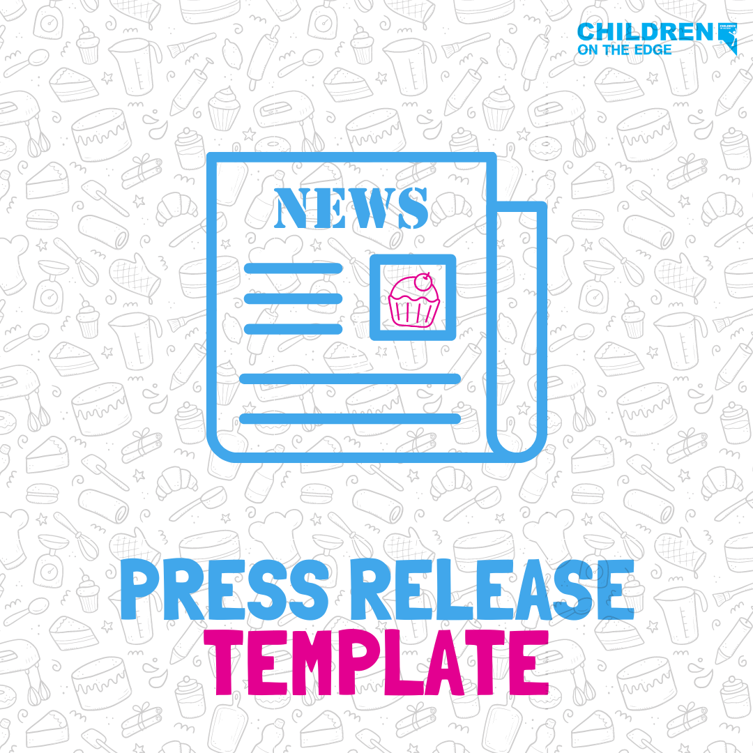 Newspaper outline words, press release template