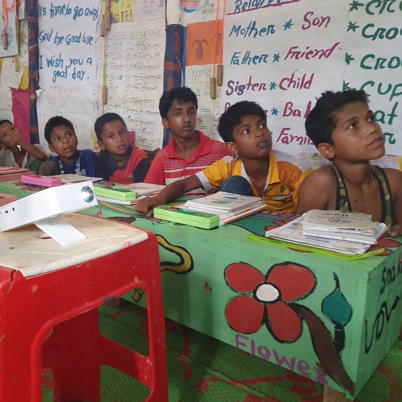 Children in Bangladesh are enthralled by the digital lessons in their classrooms