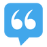 large blue quote mark
