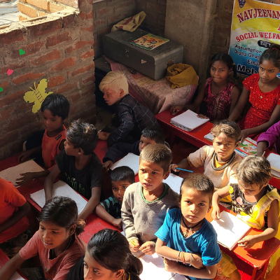 Dalit children in a Children on the Edge classroom in Patna, India